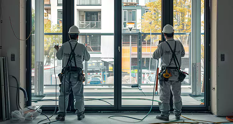 Patio Door Glass Replacement with Built-In Blinds in Town 'n' Country, FL