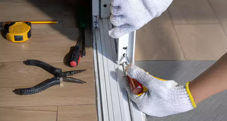 Backyard Sliding Door Track Repair in Town 'n' Country, FL